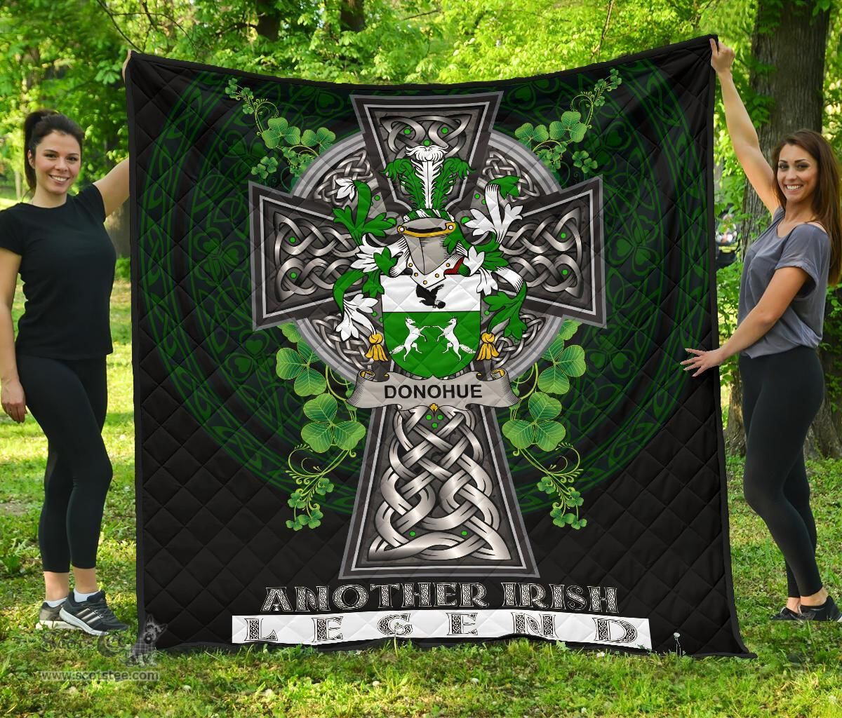 ScotsTee Shop Irish Donohue or O'Donohue Coat of Arms Family Crest Ireland Quilt Ireland Legend Quilt