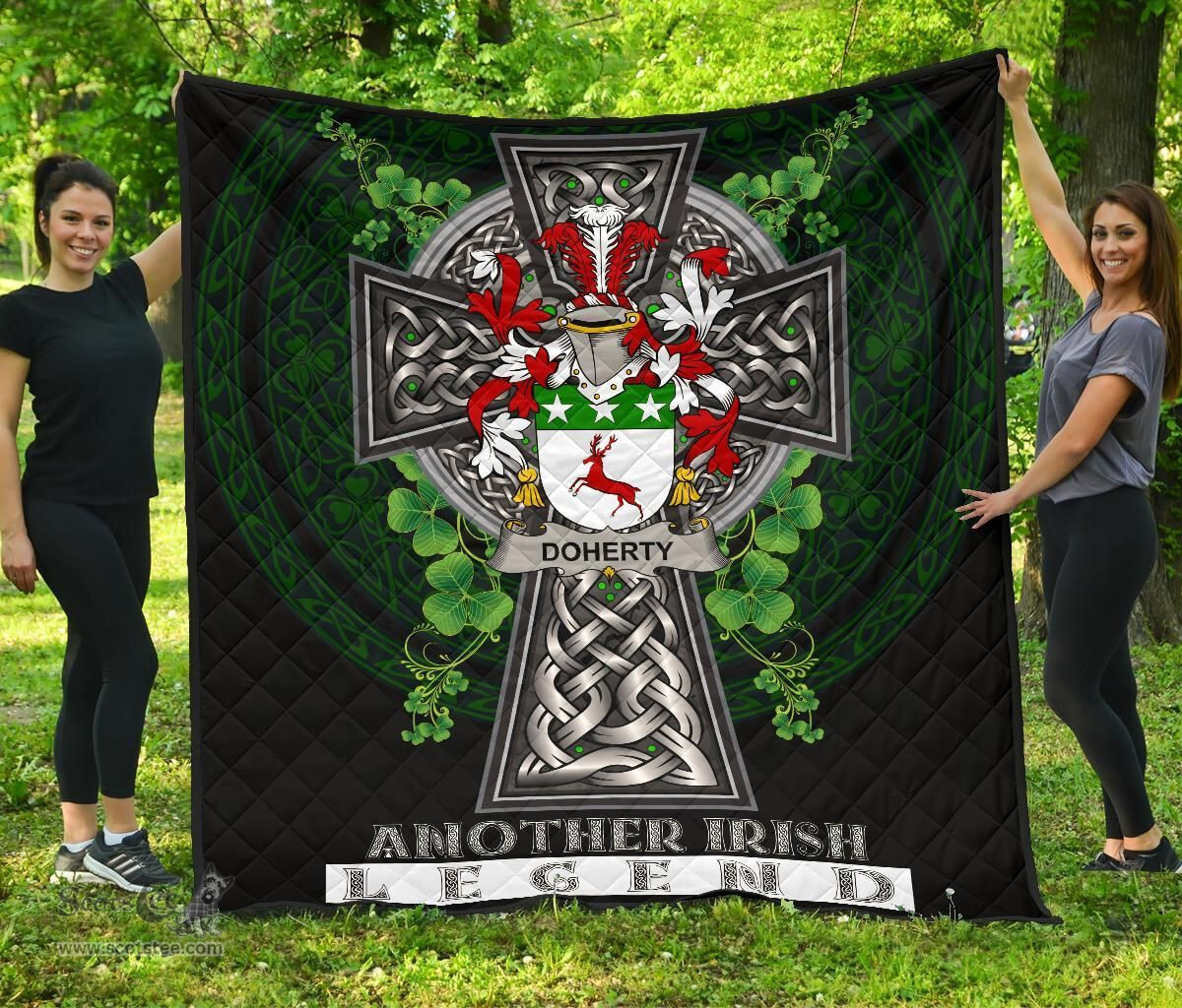 ScotsTee Shop Irish Doherty or O'Doherty Coat of Arms Family Crest Ireland Quilt Ireland Legend Quilt