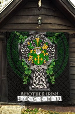 ScotsTee Shop Irish Bury or Berry Coat of Arms Family Crest Ireland Quilt Ireland Legend Quilt