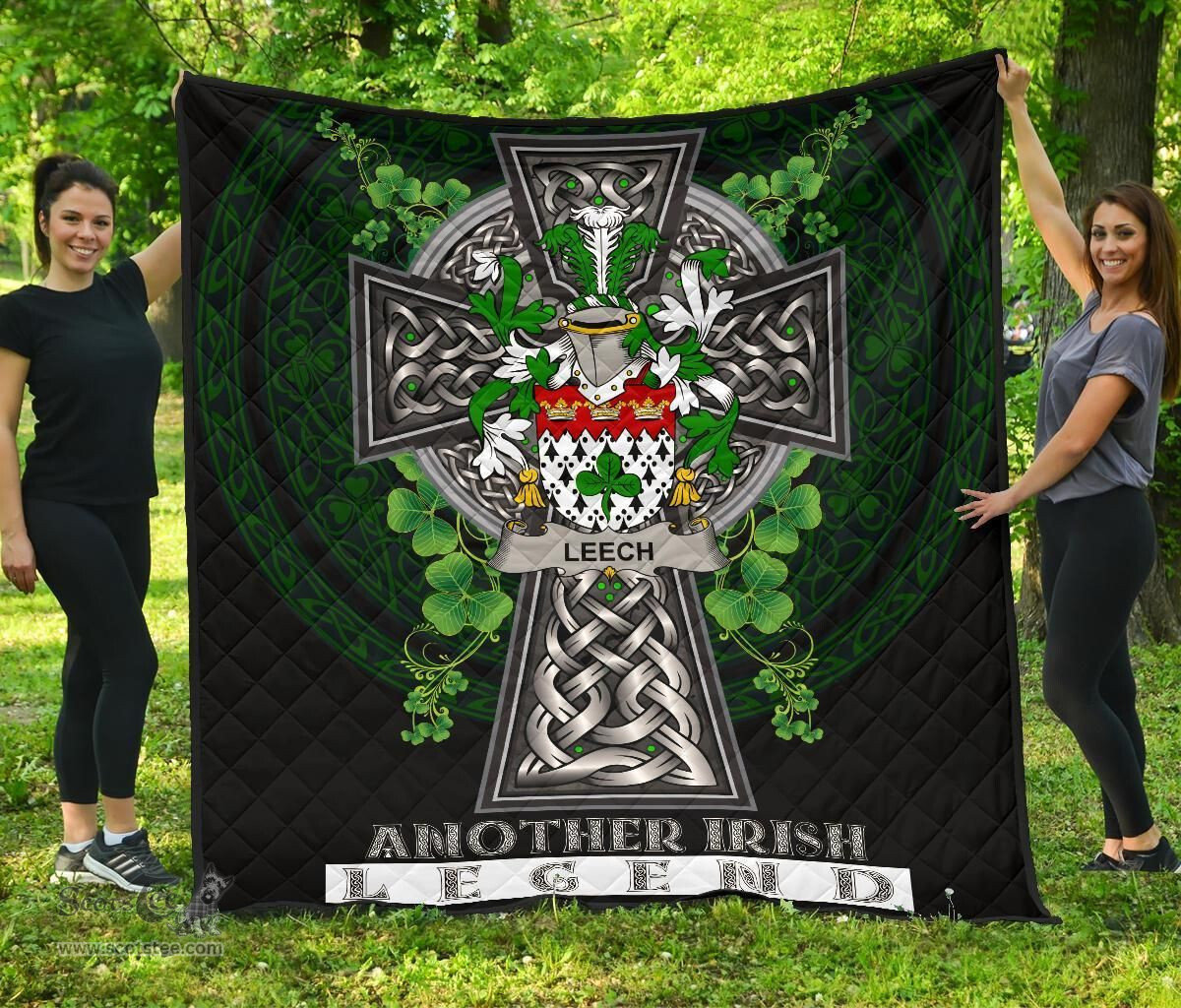 ScotsTee Shop Irish Leech Coat of Arms Family Crest Ireland Quilt Ireland Legend Quilt