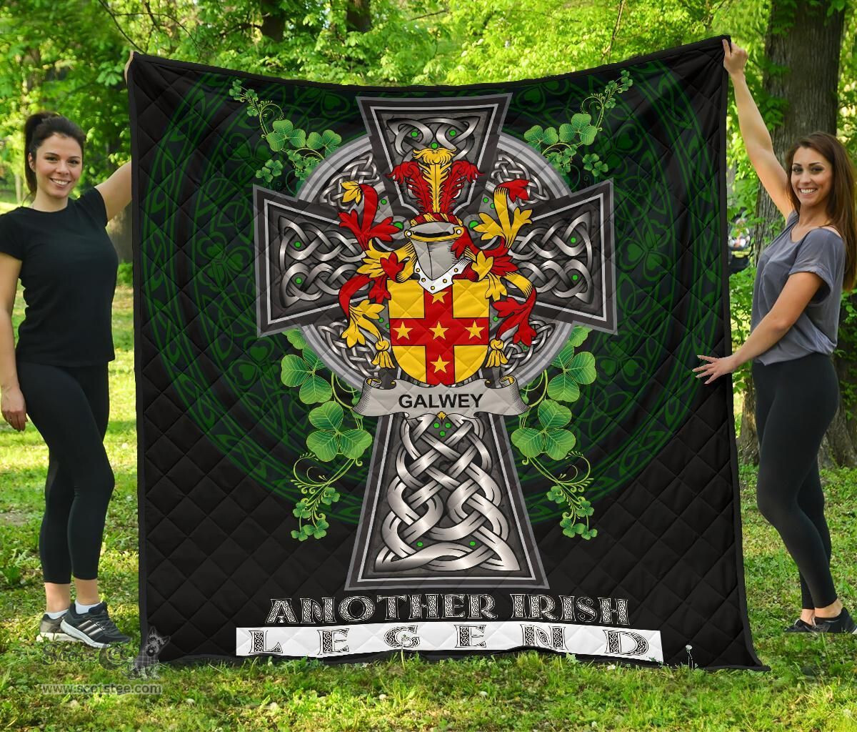 ScotsTee Shop Irish Galwey Coat of Arms Family Crest Ireland Quilt Ireland Legend Quilt