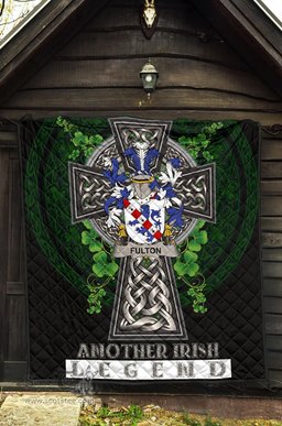 ScotsTee Shop Irish Fulton Coat of Arms Family Crest Ireland Quilt Ireland Legend Quilt