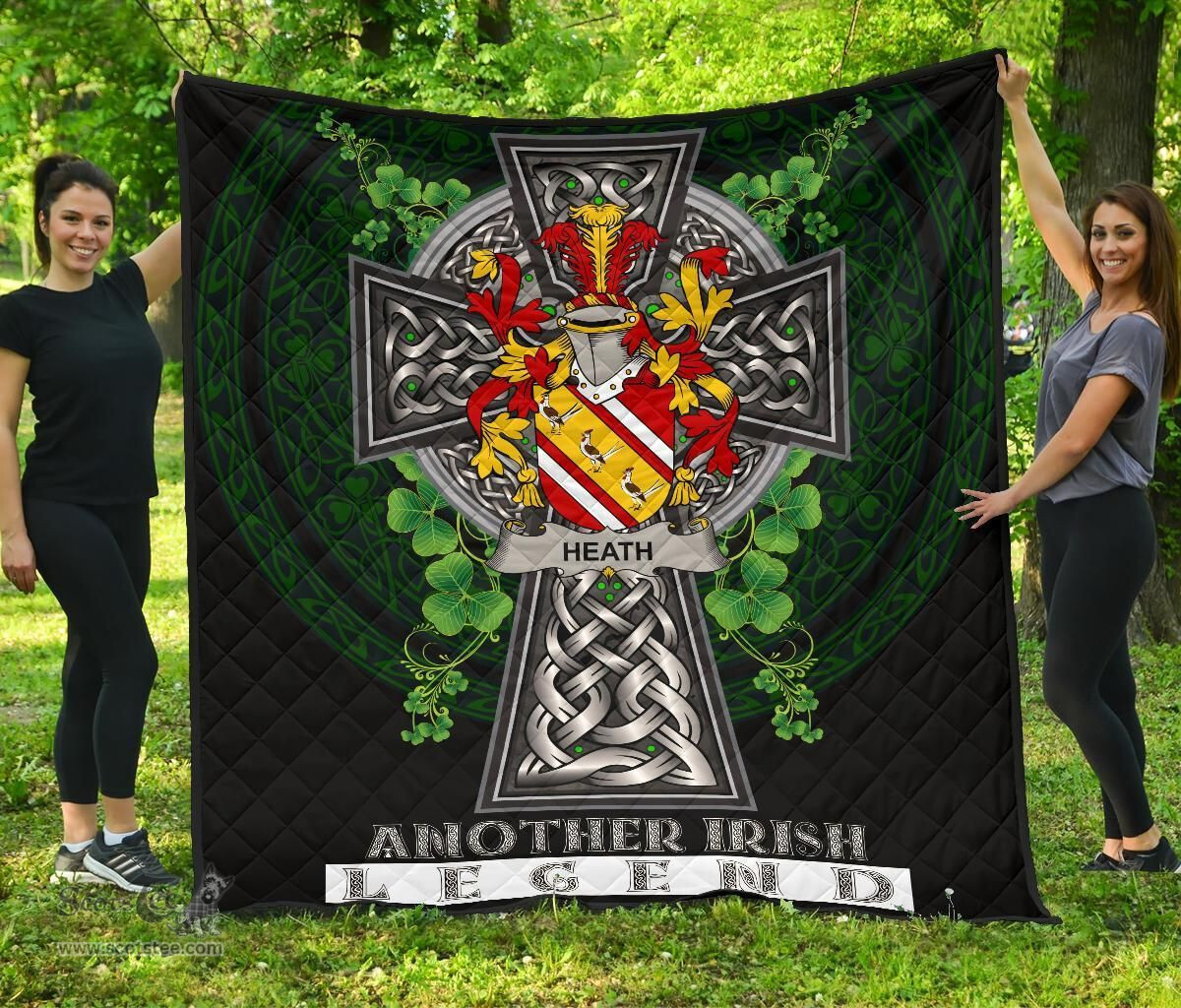 ScotsTee Shop Irish Heath Coat of Arms Family Crest Ireland Quilt Ireland Legend Quilt