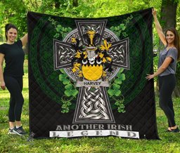 ScotsTee Shop Irish Harvey or Hervey Coat of Arms Family Crest Ireland Quilt Ireland Legend Quilt