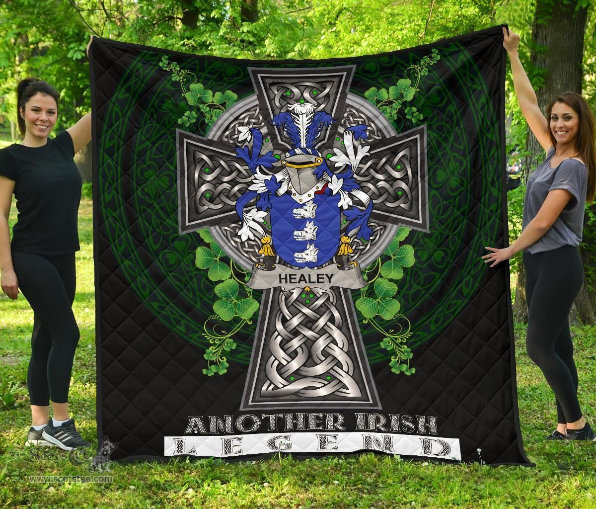 ScotsTee Shop Irish Healey or O'Healey Coat of Arms Family Crest Ireland Quilt Ireland Legend Quilt