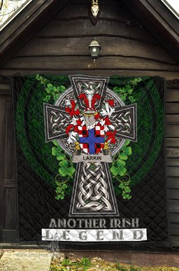 ScotsTee Shop Irish Larkin or O'Larkin Coat of Arms Family Crest Ireland Quilt Ireland Legend Quilt