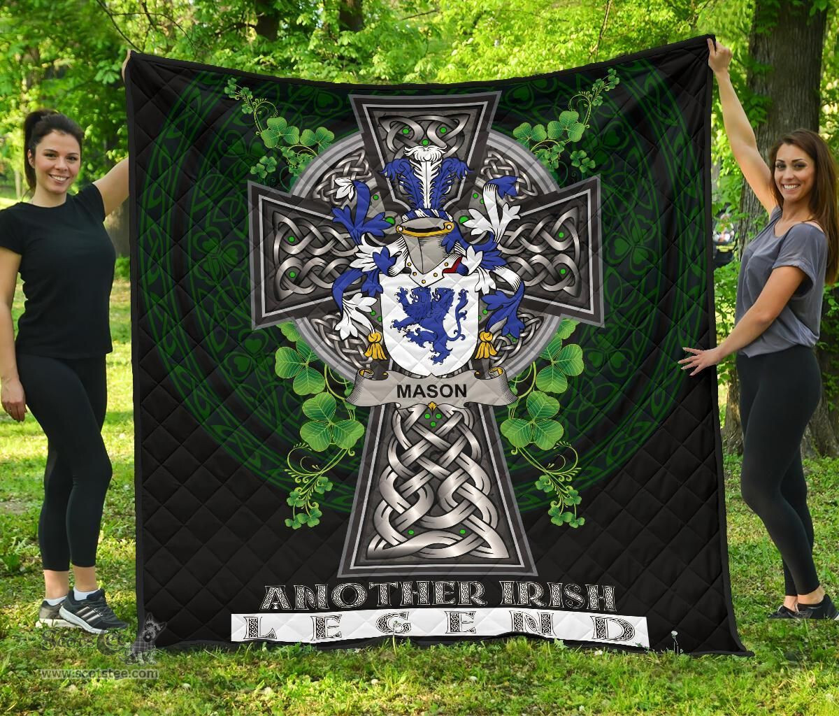 ScotsTee Shop Irish Mason Coat of Arms Family Crest Ireland Quilt Ireland Legend Quilt