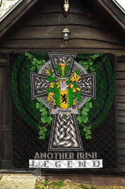 ScotsTee Shop Irish Hara or O'Hara Coat of Arms Family Crest Ireland Quilt Ireland Legend Quilt