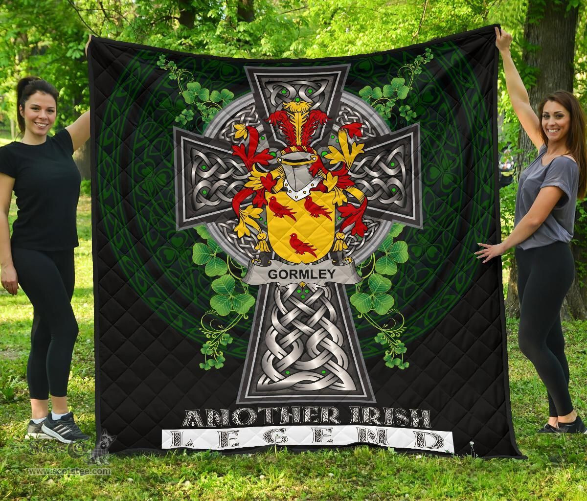 ScotsTee Shop Irish Gormley or O'Gormley Coat of Arms Family Crest Ireland Quilt Ireland Legend Quilt