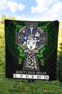 ScotsTee Shop Irish Hanna or O'Hanna Coat of Arms Family Crest Ireland Quilt Ireland Legend Quilt