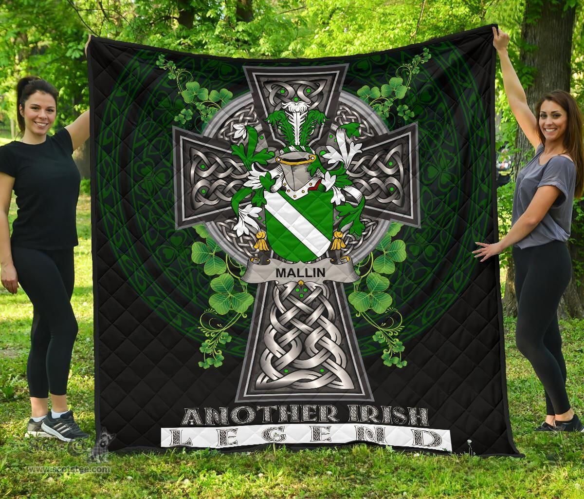 ScotsTee Shop Irish Mallin or O'Mallan Coat of Arms Family Crest Ireland Quilt Ireland Legend Quilt