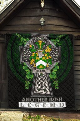 ScotsTee Shop Irish Kildahl Coat of Arms Family Crest Ireland Quilt Ireland Legend Quilt