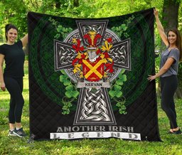 ScotsTee Shop Irish Keevan or O'Kevane Coat of Arms Family Crest Ireland Quilt Ireland Legend Quilt