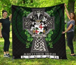 ScotsTee Shop Irish Kellett Coat of Arms Family Crest Ireland Quilt Ireland Legend Quilt