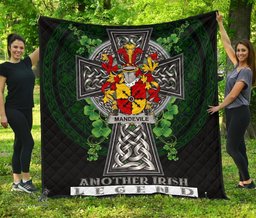 ScotsTee Shop Irish Mandevile Coat of Arms Family Crest Ireland Quilt Ireland Legend Quilt