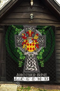 ScotsTee Shop Irish Lavin or O'Lavin Coat of Arms Family Crest Ireland Quilt Ireland Legend Quilt