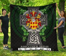 ScotsTee Shop Irish Lavin or O'Lavin Coat of Arms Family Crest Ireland Quilt Ireland Legend Quilt