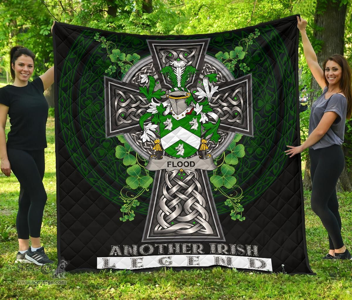 ScotsTee Shop Irish Flood Coat of Arms Family Crest Ireland Quilt Ireland Legend Quilt
