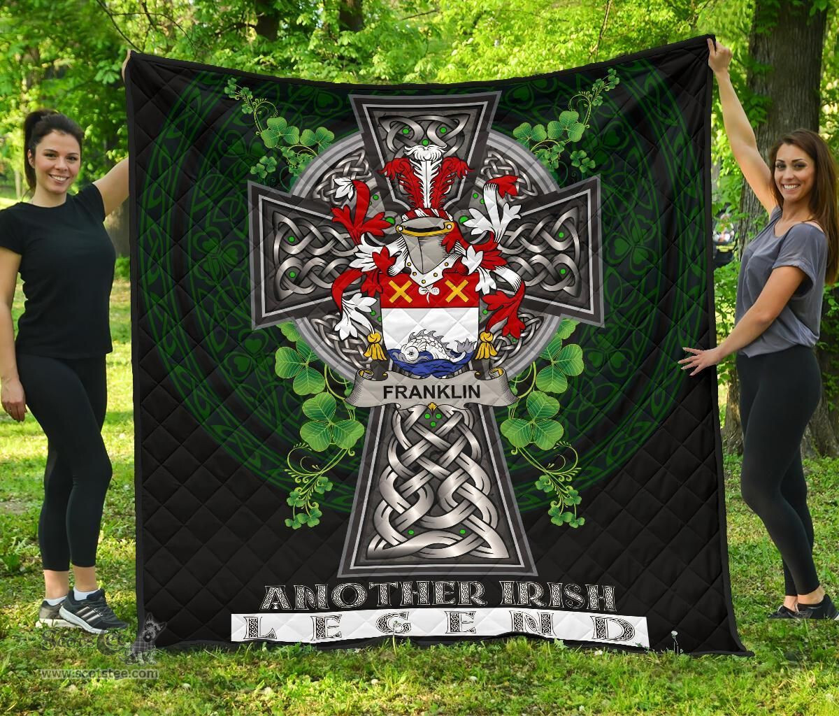 ScotsTee Shop Irish Franklin Coat of Arms Family Crest Ireland Quilt Ireland Legend Quilt