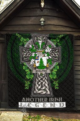 ScotsTee Shop Irish McAlpine or MacAlpin Coat of Arms Family Crest Ireland Quilt Ireland Legend Quilt