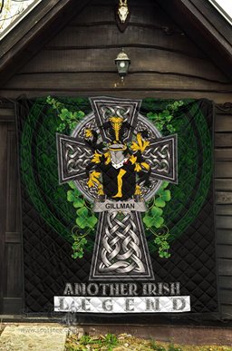 ScotsTee Shop Irish Gillman Coat of Arms Family Crest Ireland Quilt Ireland Legend Quilt