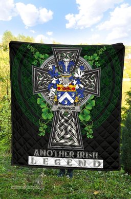 ScotsTee Shop Irish Jennings or Jennyns Coat of Arms Family Crest Ireland Quilt Ireland Legend Quilt
