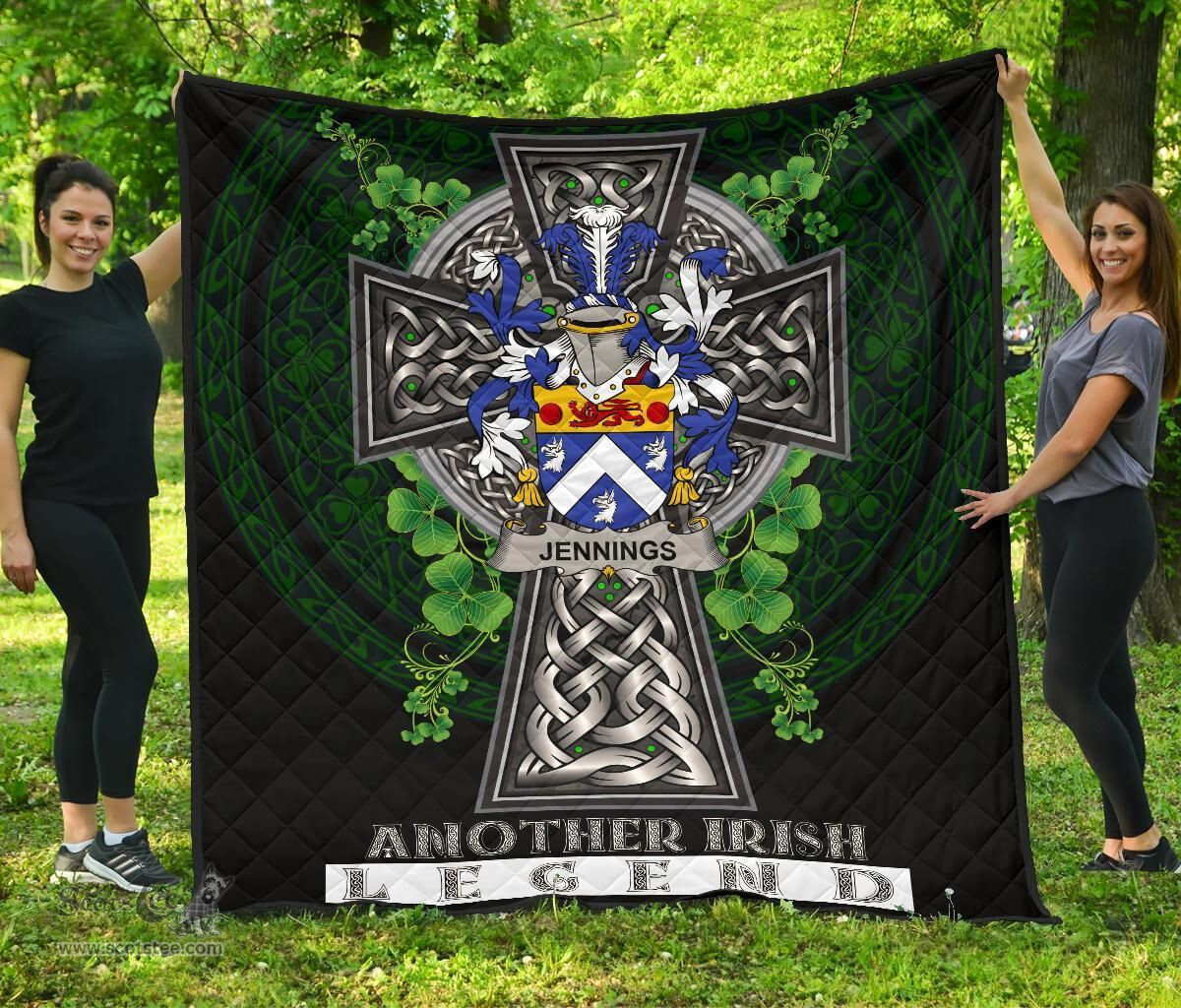 ScotsTee Shop Irish Jennings or Jennyns Coat of Arms Family Crest Ireland Quilt Ireland Legend Quilt