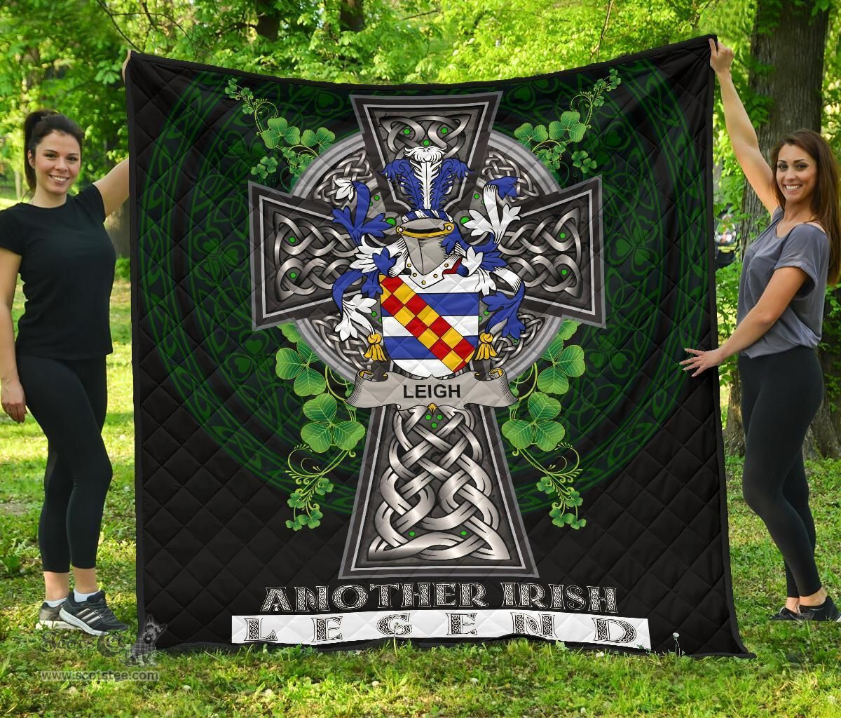 ScotsTee Shop Irish Leigh or McLaeghis Coat of Arms Family Crest Ireland Quilt Ireland Legend Quilt