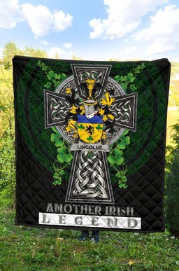 ScotsTee Shop Irish Lincolne Coat of Arms Family Crest Ireland Quilt Ireland Legend Quilt