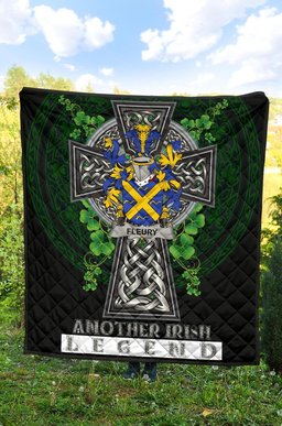 ScotsTee Shop Irish Fleury Coat of Arms Family Crest Ireland Quilt Ireland Legend Quilt