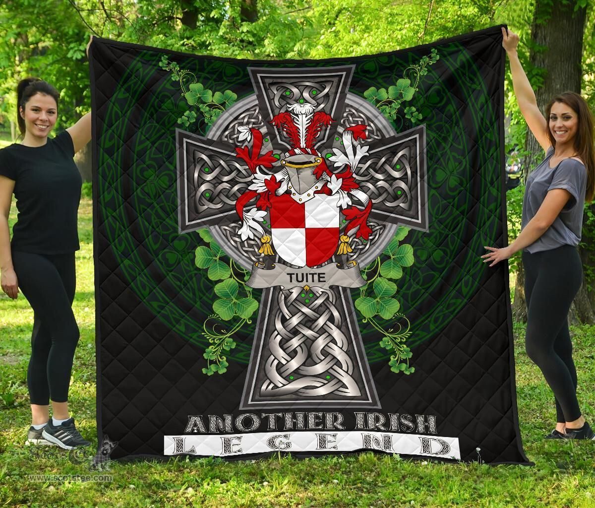 ScotsTee Shop Irish Tuite Coat of Arms Family Crest Ireland Quilt Ireland Legend Quilt