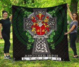 ScotsTee Shop Irish Sloane Coat of Arms Family Crest Ireland Quilt Ireland Legend Quilt