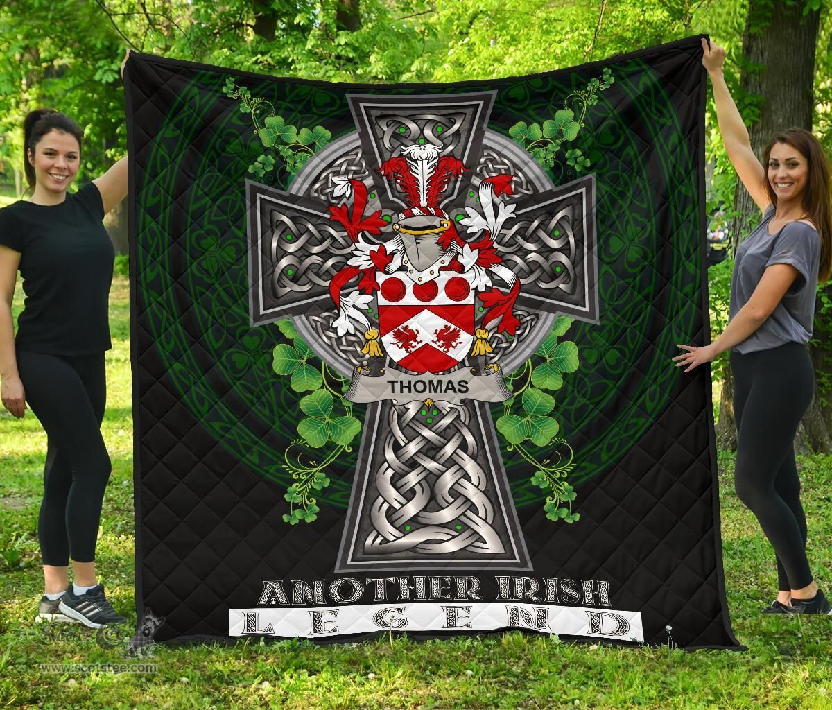 ScotsTee Shop Irish Thomas Coat of Arms Family Crest Ireland Quilt Ireland Legend Quilt