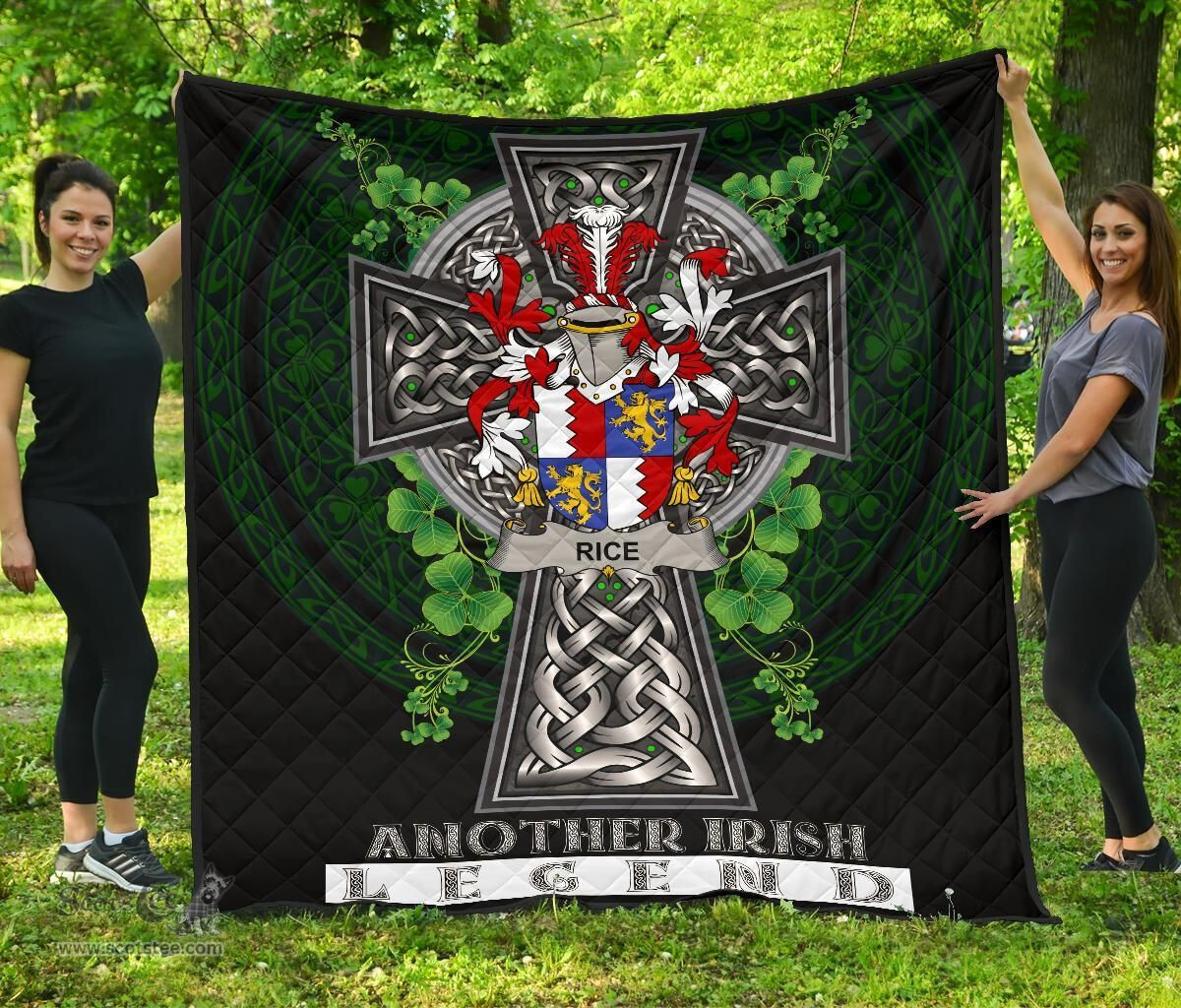 ScotsTee Shop Irish Rice Coat of Arms Family Crest Ireland Quilt Ireland Legend Quilt