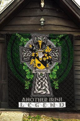 ScotsTee Shop Irish McGeough or McGough Coat of Arms Family Crest Ireland Quilt Ireland Legend Quilt