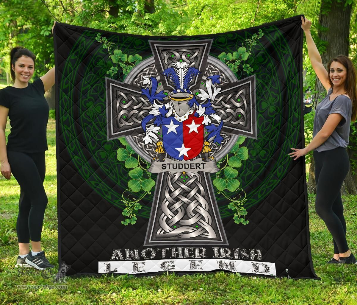 ScotsTee Shop Irish Studdert Coat of Arms Family Crest Ireland Quilt Ireland Legend Quilt