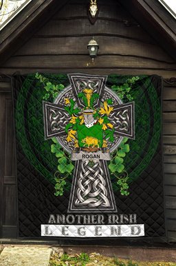 ScotsTee Shop Irish Rogan or O'Rogan Coat of Arms Family Crest Ireland Quilt Ireland Legend Quilt