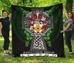 ScotsTee Shop Irish Netterville or Netterfield Coat of Arms Family Crest Ireland Quilt Ireland Legend Quilt