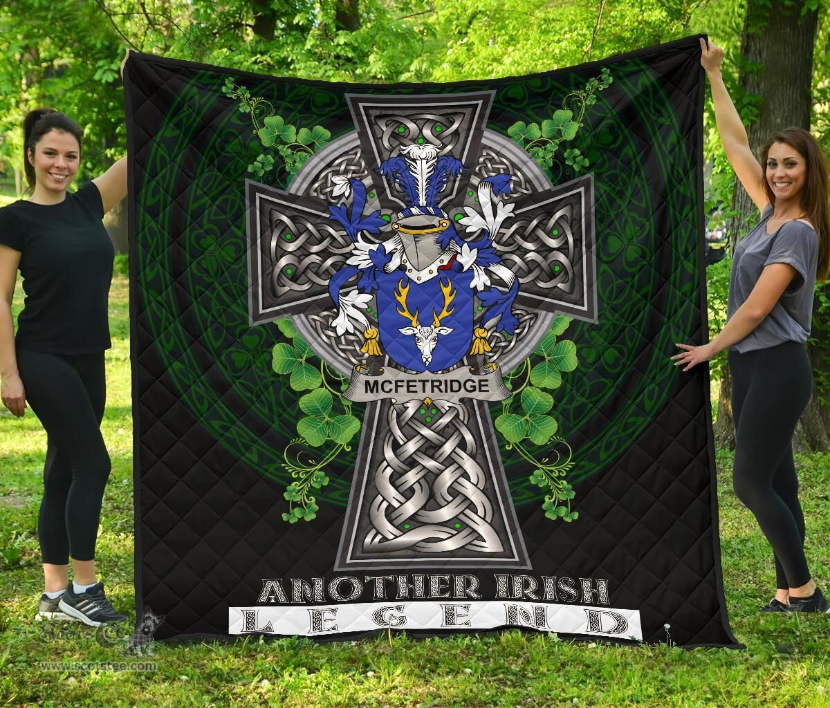 ScotsTee Shop Irish McFetridge Coat of Arms Family Crest Ireland Quilt Ireland Legend Quilt