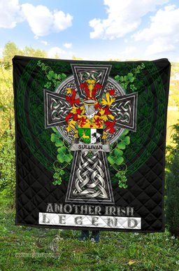 ScotsTee Shop Irish Sullivan or O'Sullivan Coat of Arms Family Crest Ireland Quilt Ireland Legend Quilt