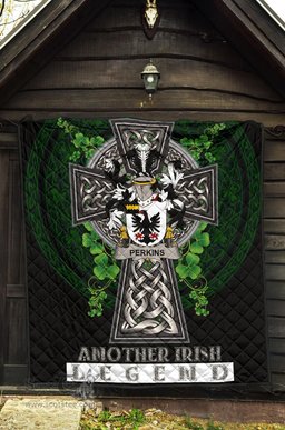 ScotsTee Shop Irish Perkins Coat of Arms Family Crest Ireland Quilt Ireland Legend Quilt