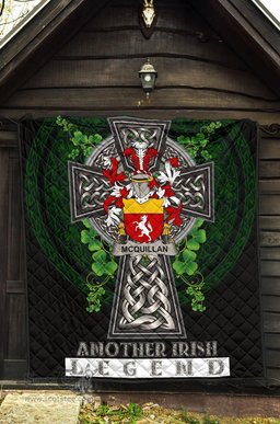 ScotsTee Shop Irish Quillan or McQuillan Coat of Arms Family Crest Ireland Quilt Ireland Legend Quilt