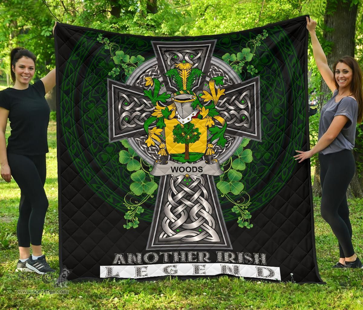ScotsTee Shop Irish Woods Coat of Arms Family Crest Ireland Quilt Ireland Legend Quilt