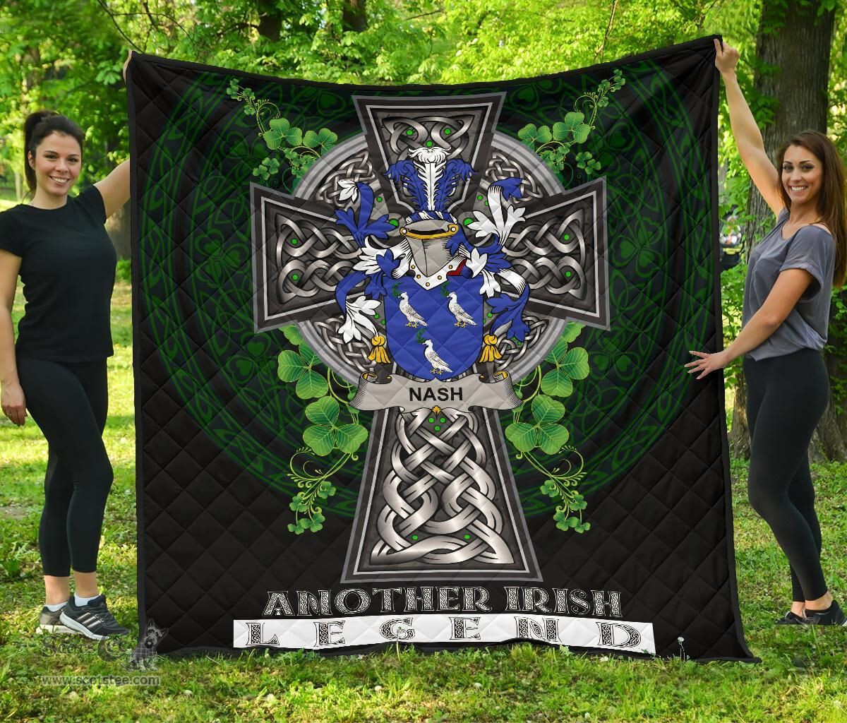 ScotsTee Shop Irish Nash or Naish Coat of Arms Family Crest Ireland Quilt Ireland Legend Quilt