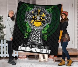 ScotsTee Shop Irish Preston Coat of Arms Family Crest Ireland Quilt Ireland Legend Quilt