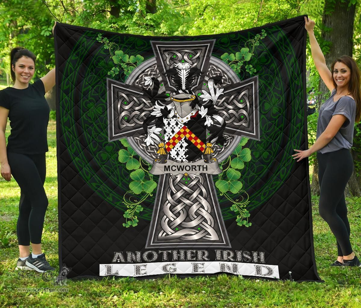 ScotsTee Shop Irish McWorth or MacWorth Coat of Arms Family Crest Ireland Quilt Ireland Legend Quilt