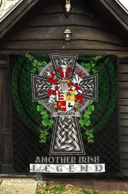 ScotsTee Shop Irish McGrath or McGraw Coat of Arms Family Crest Ireland Quilt Ireland Legend Quilt