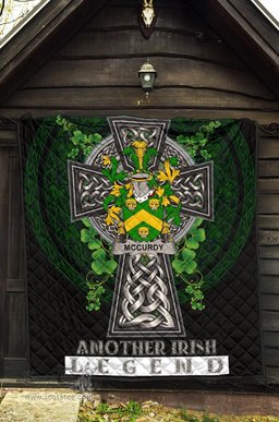 ScotsTee Shop Irish McCurdy or Curdy Coat of Arms Family Crest Ireland Quilt Ireland Legend Quilt