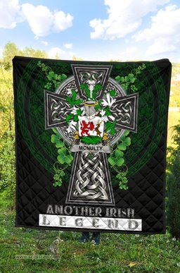 ScotsTee Shop Irish McNulty Coat of Arms Family Crest Ireland Quilt Ireland Legend Quilt