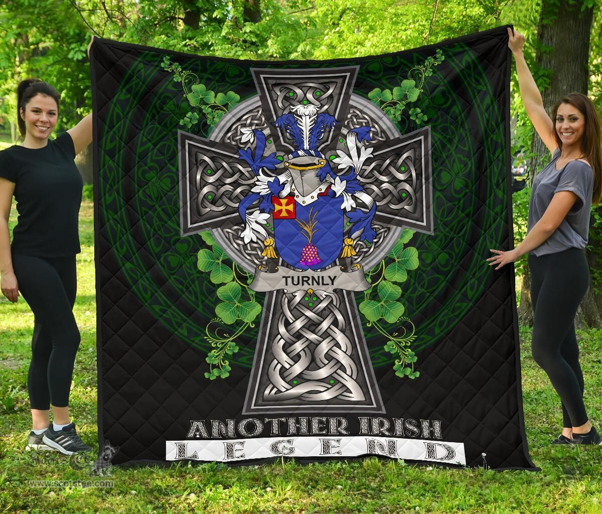 ScotsTee Shop Irish Turnly or Turnley Coat of Arms Family Crest Ireland Quilt Ireland Legend Quilt